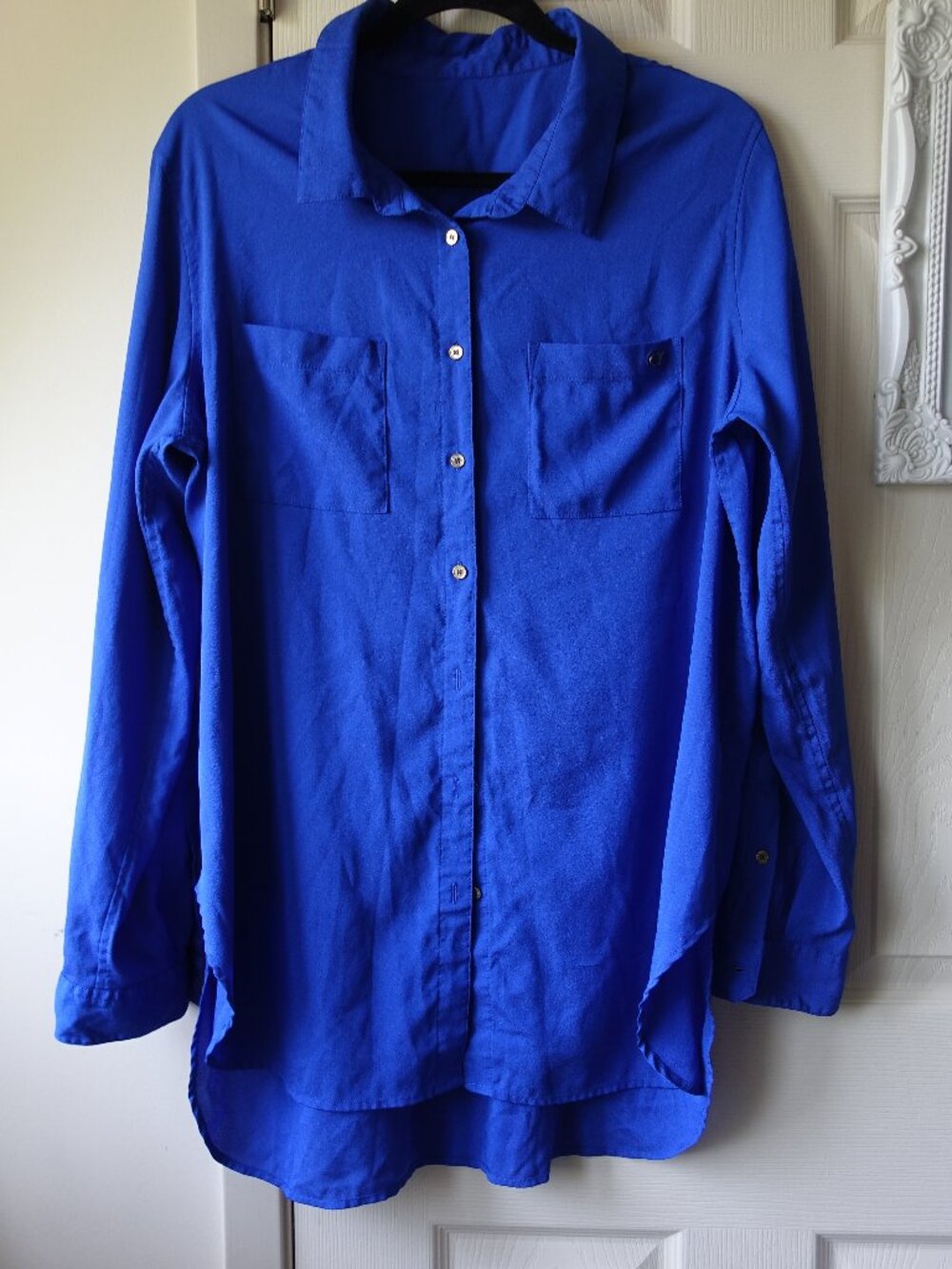 Calvin Klein Royal Blue Long Sleeve Button-Up Shirt